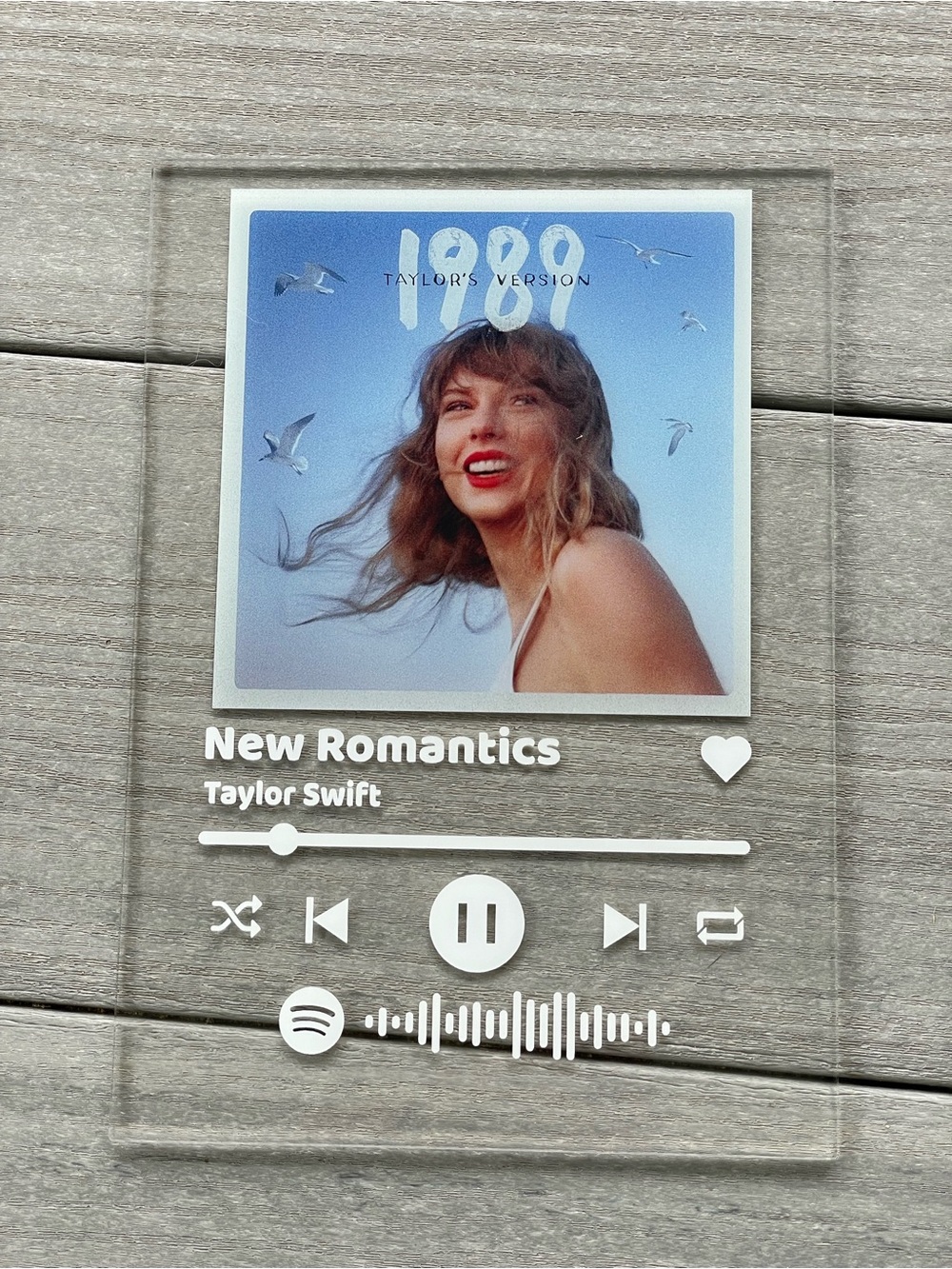 1989 Taylor Swift Acrylic Music Plaque - Blue and White Album Cover Design